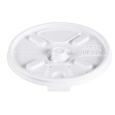 Dart 10FTL Lift N Lock Lid Travel Lid for Hot & Cold 10 ounce Foam Cups with Sip Hole - White, 1000 count